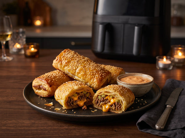 Cheeseburger-Rollen aus dem Airfryer – 38 g Eiweiß, TikTok-Hit