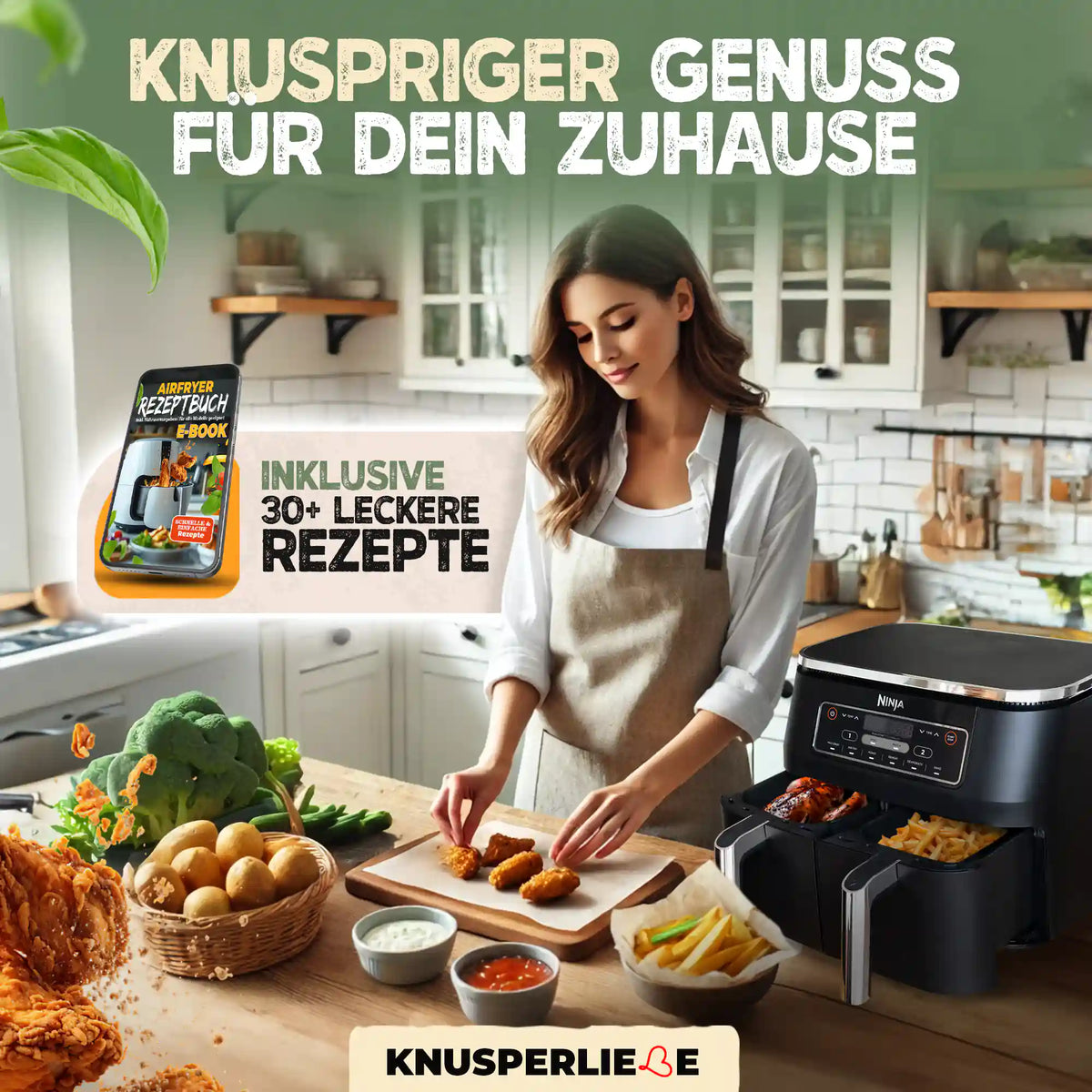 Airfryer Backpapier rechteckig für Dual Zone