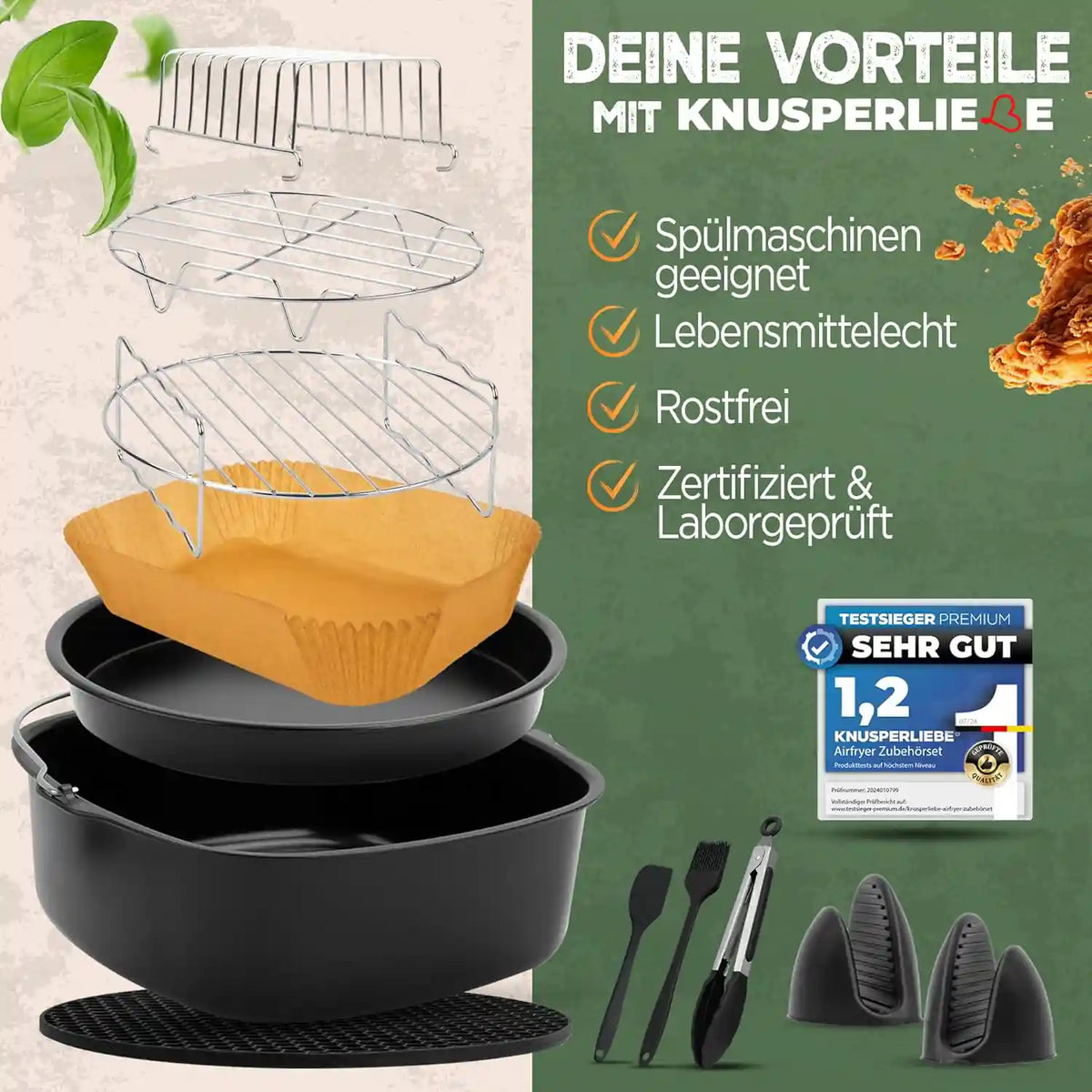 XXL Zubehör-Set Heißluftfritteuse 16-teilig