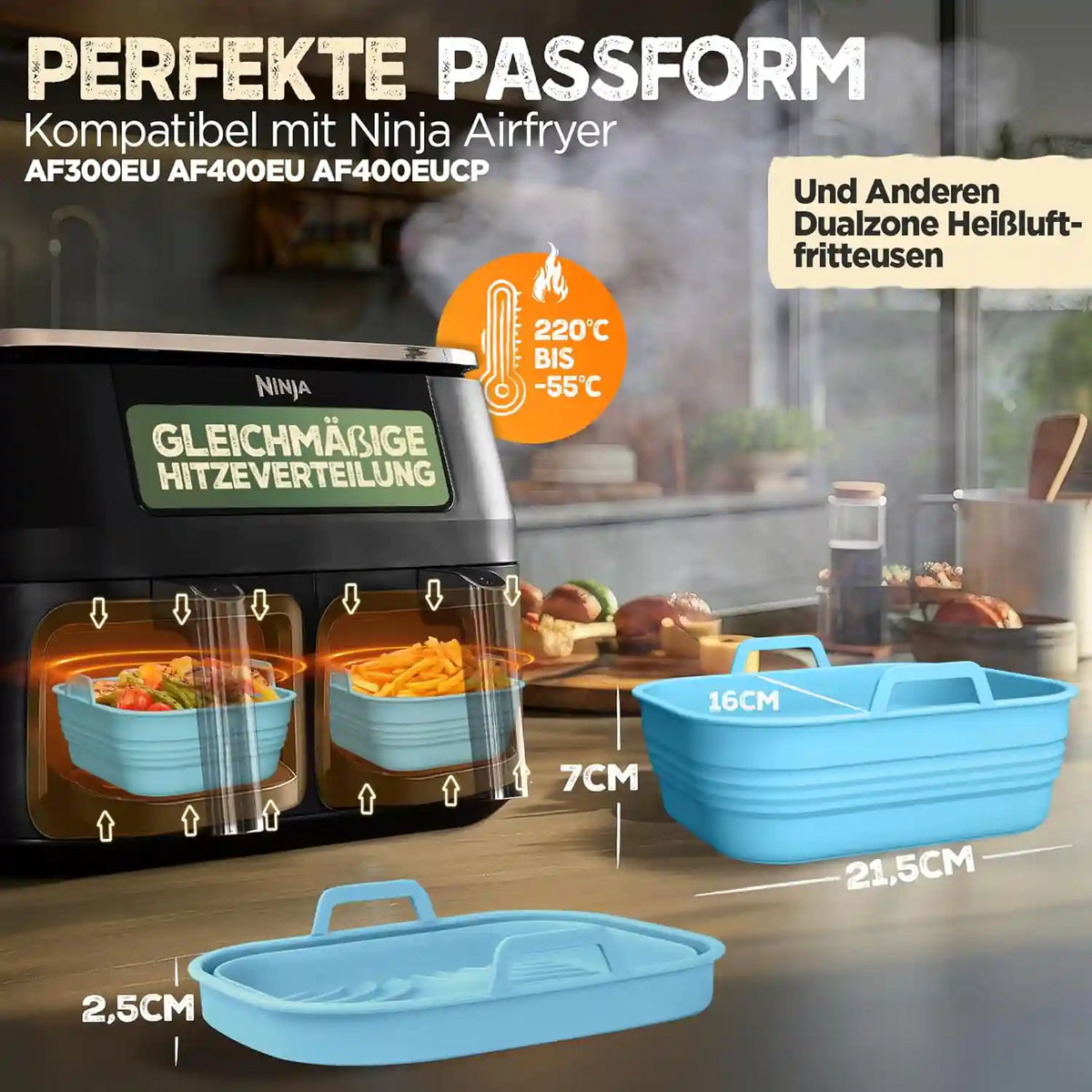 2er Set faltbare Silikonformen - Dual Zone