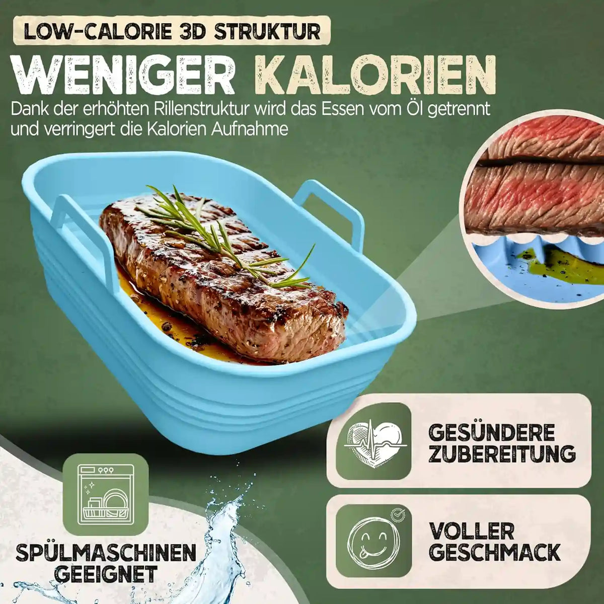 2er Set faltbare Silikonformen - Dual Zone