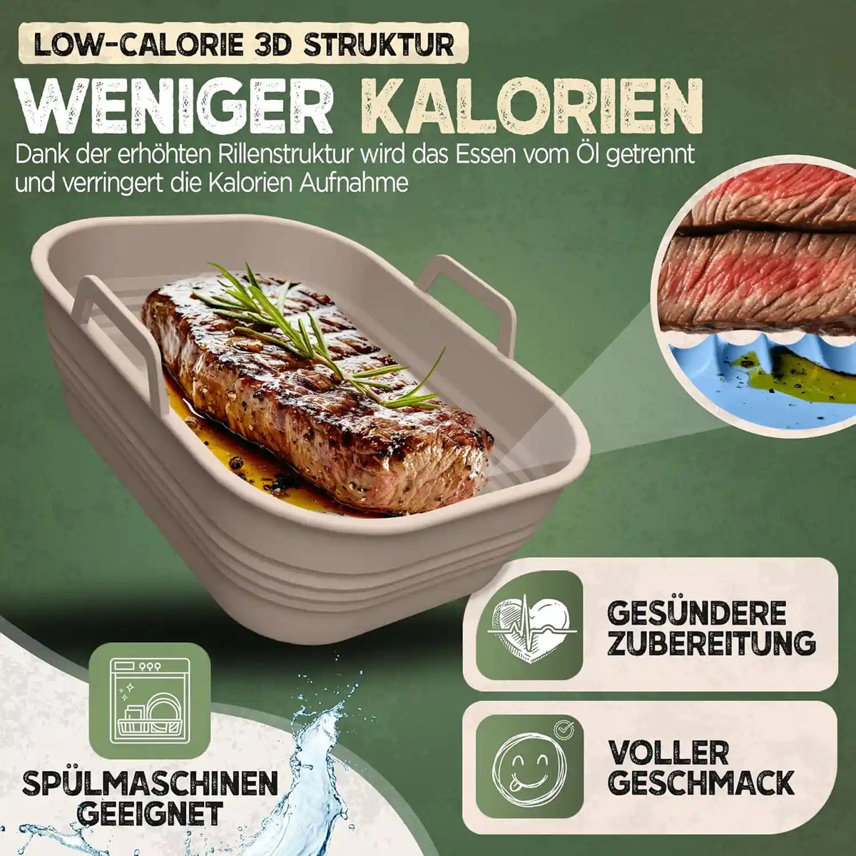 2er Set faltbare Silikonformen - Dual Zone