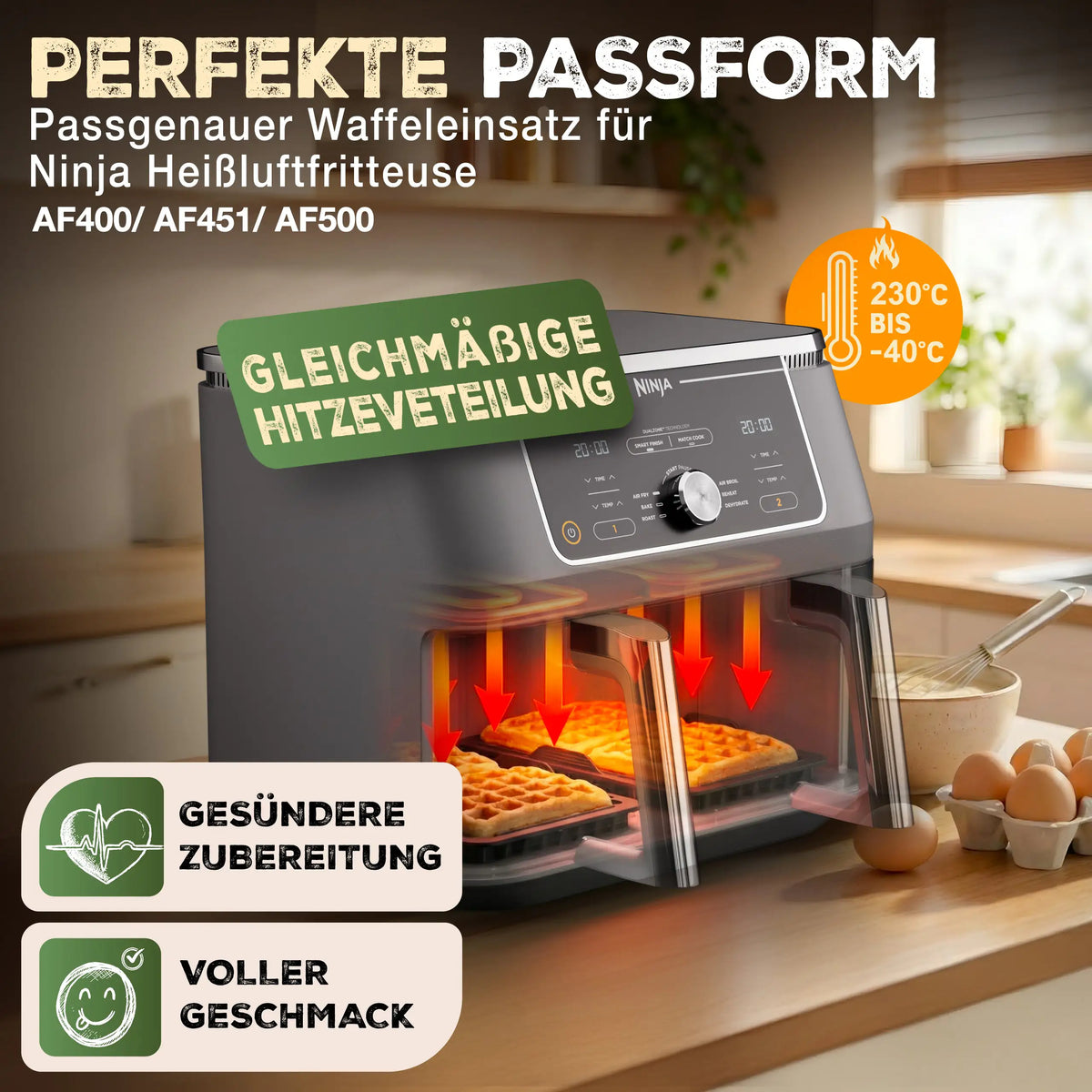 Waffeleinsatz für alle Airfryer (BPA-frei)