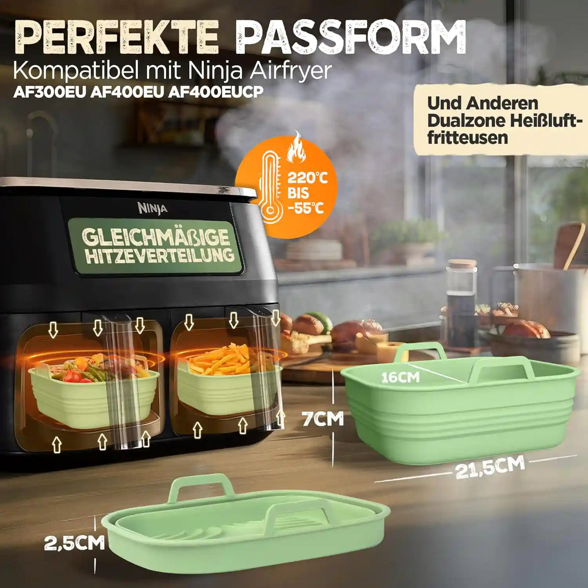 2er Set faltbare Silikonformen - Dual Zone
