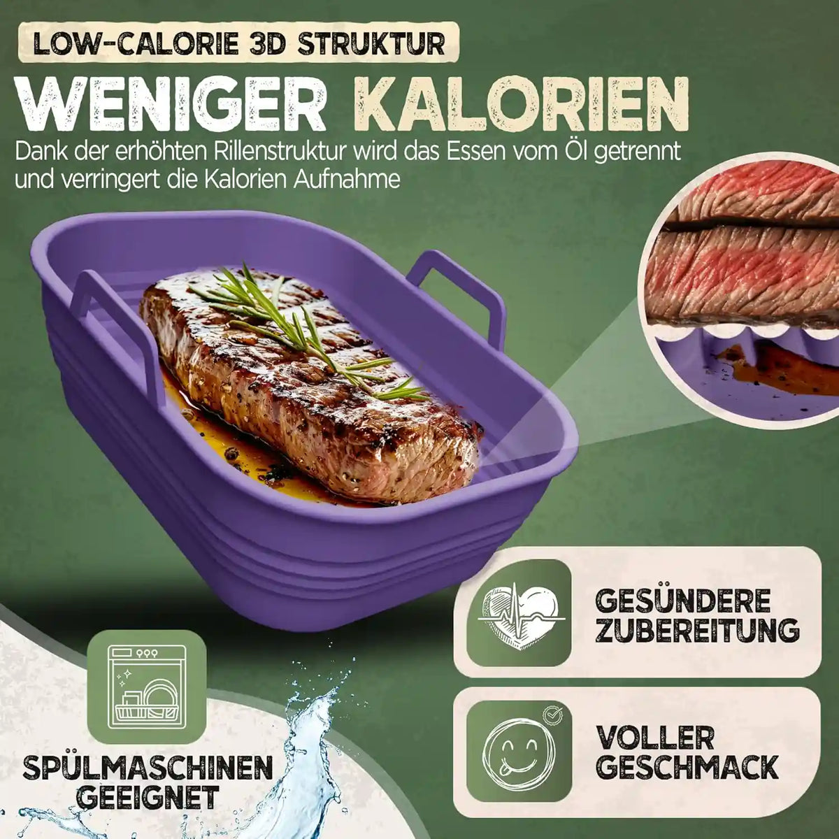 2er Set faltbare Silikonformen - Dual Zone