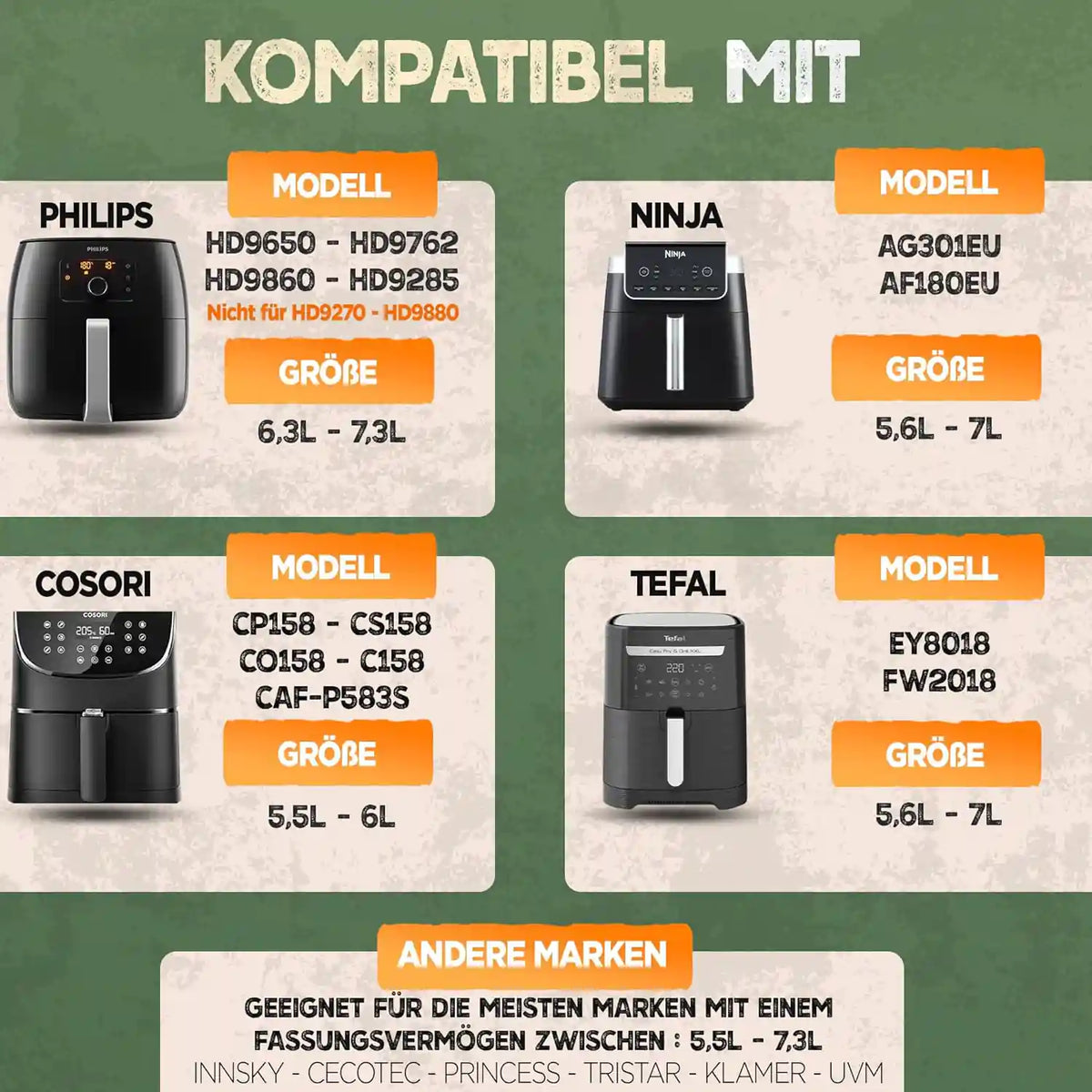 XXL Zubehör-Set Heißluftfritteuse 16-teilig