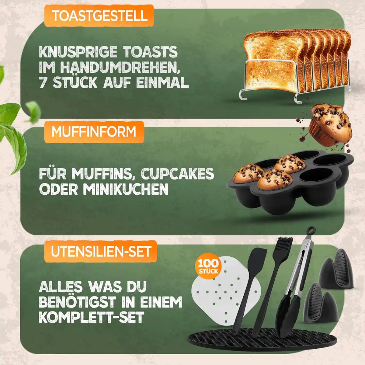 XXL Zubehör-Set Heißluftfritteuse 16-teilig