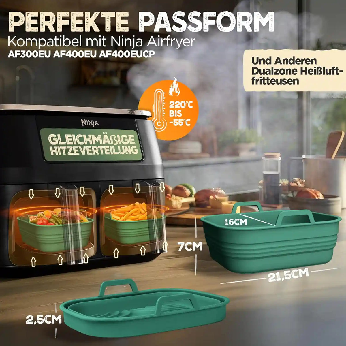 2er Set faltbare Silikonformen - Dual Zone