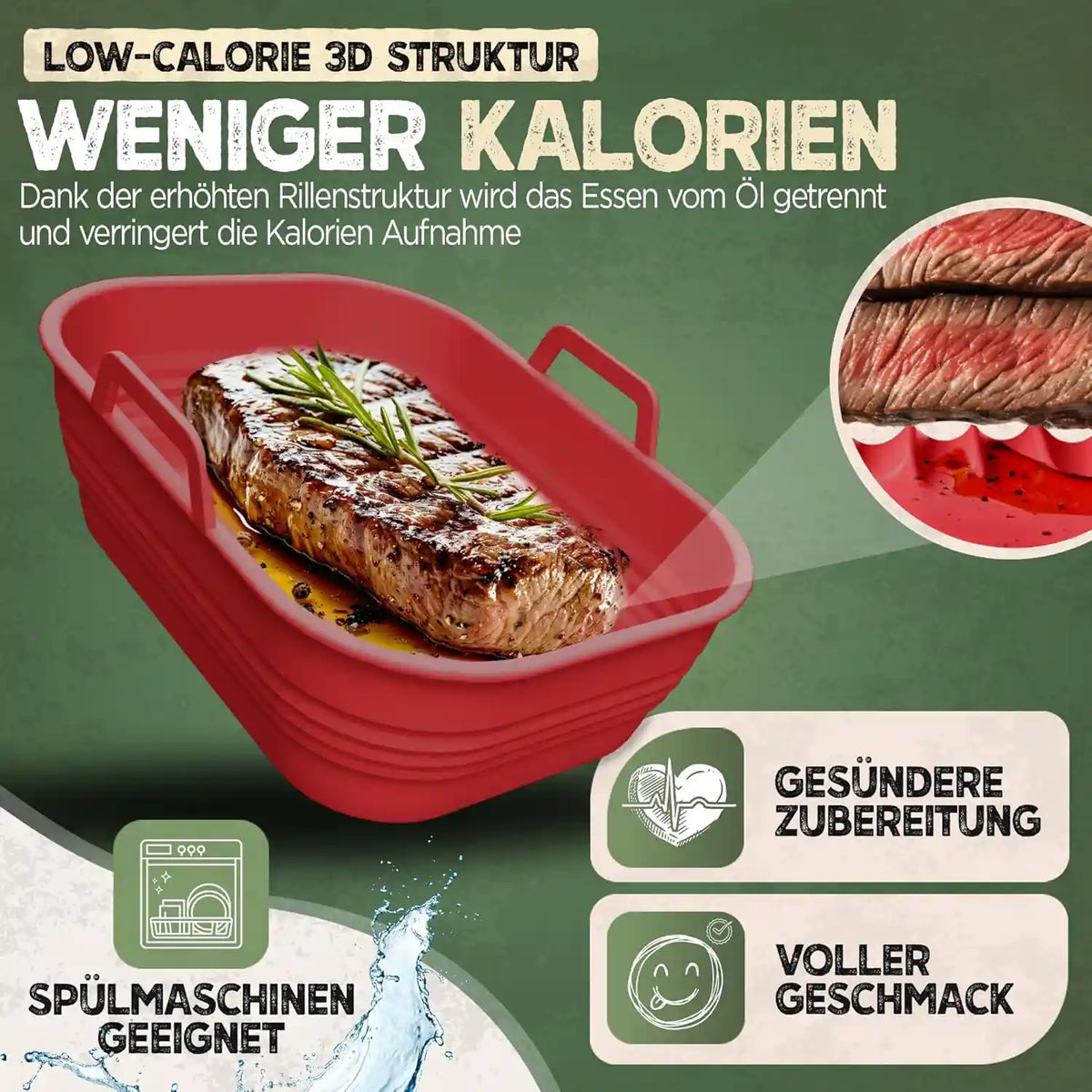 2er Set faltbare Silikonformen - Dual Zone