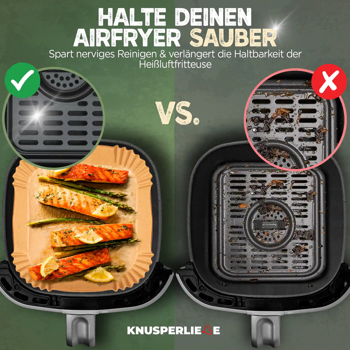 Backpapier eckig in der Anwendung