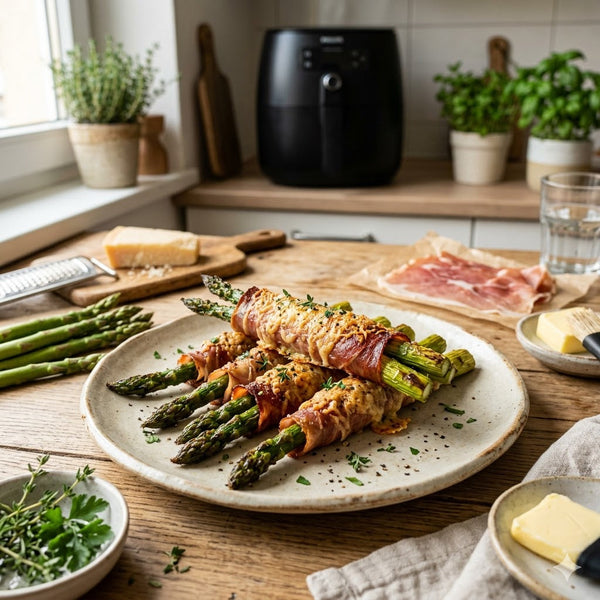 Spargel-Schinken-Röllchen aus dem Airfryer in 18 Minuten
