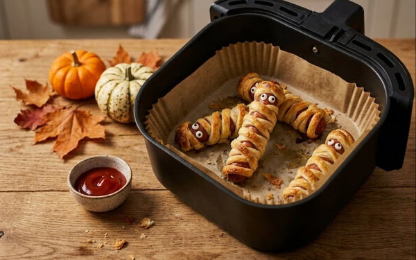 Halloween Mumien-Würstchen im Blätterteig aus dem Airfryer