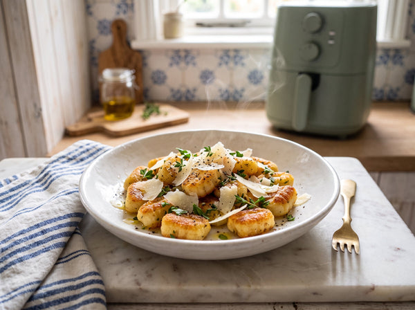 Knusprige Airfryer-Gnocchi mit Parmesan & Kräutern in 15 Min