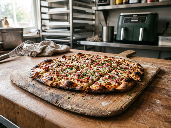 Elsässer Flammkuchen aus dem Airfryer in nur 12 Minuten