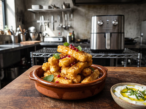 Knusprige Halloumi-Pommes aus dem Airfryer in 12 Minuten