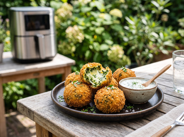 Käse-Spinat-Bällchen aus dem Airfryer in 12 Minuten