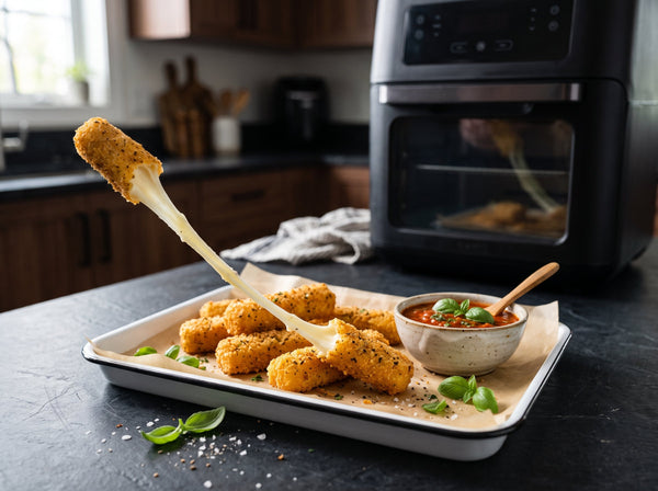 Knusprige Mozzarella-Sticks aus dem Airfryer in 12 Minuten