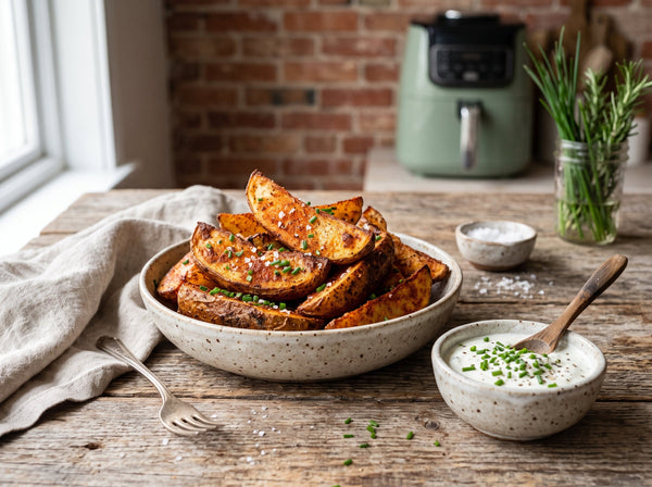 Knusprige Paprika-Kartoffelspalten aus dem Airfryer – 5 Zutaten