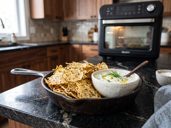 Knusprige Parmesan-Zucchini-Chips aus dem Airfryer – 5 Zutaten