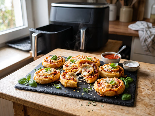 Pizzaschnecken mit Schinken & Käse aus dem Airfryer in 15 Min