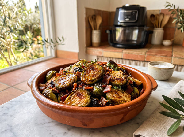 Knuspriger Rosenkohl mit Speck & Honig aus dem Airfryer – 5 Zutaten