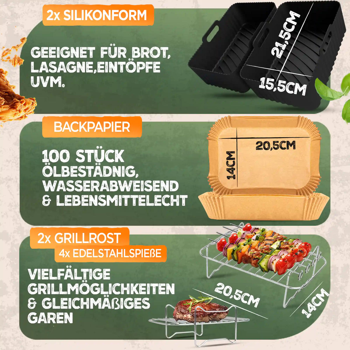 Ninja Heißluftfritteuse Zubehör Set XXL