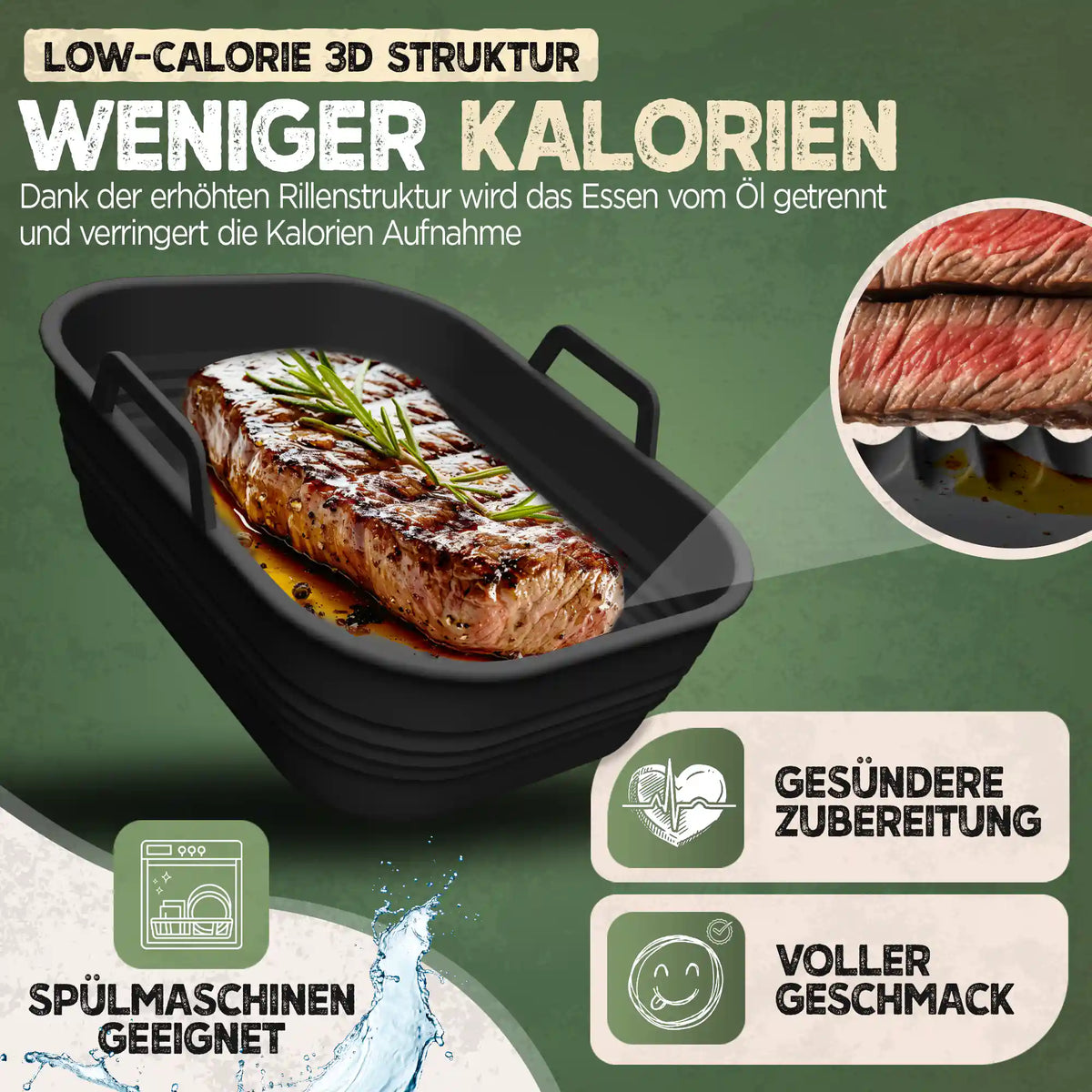2er Set faltbare Silikonformen - Dual Zone