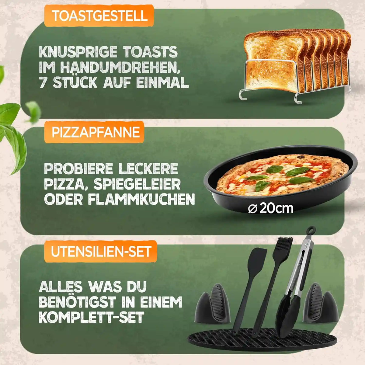 XXL Zubehör-Set Heißluftfritteuse 16-teilig