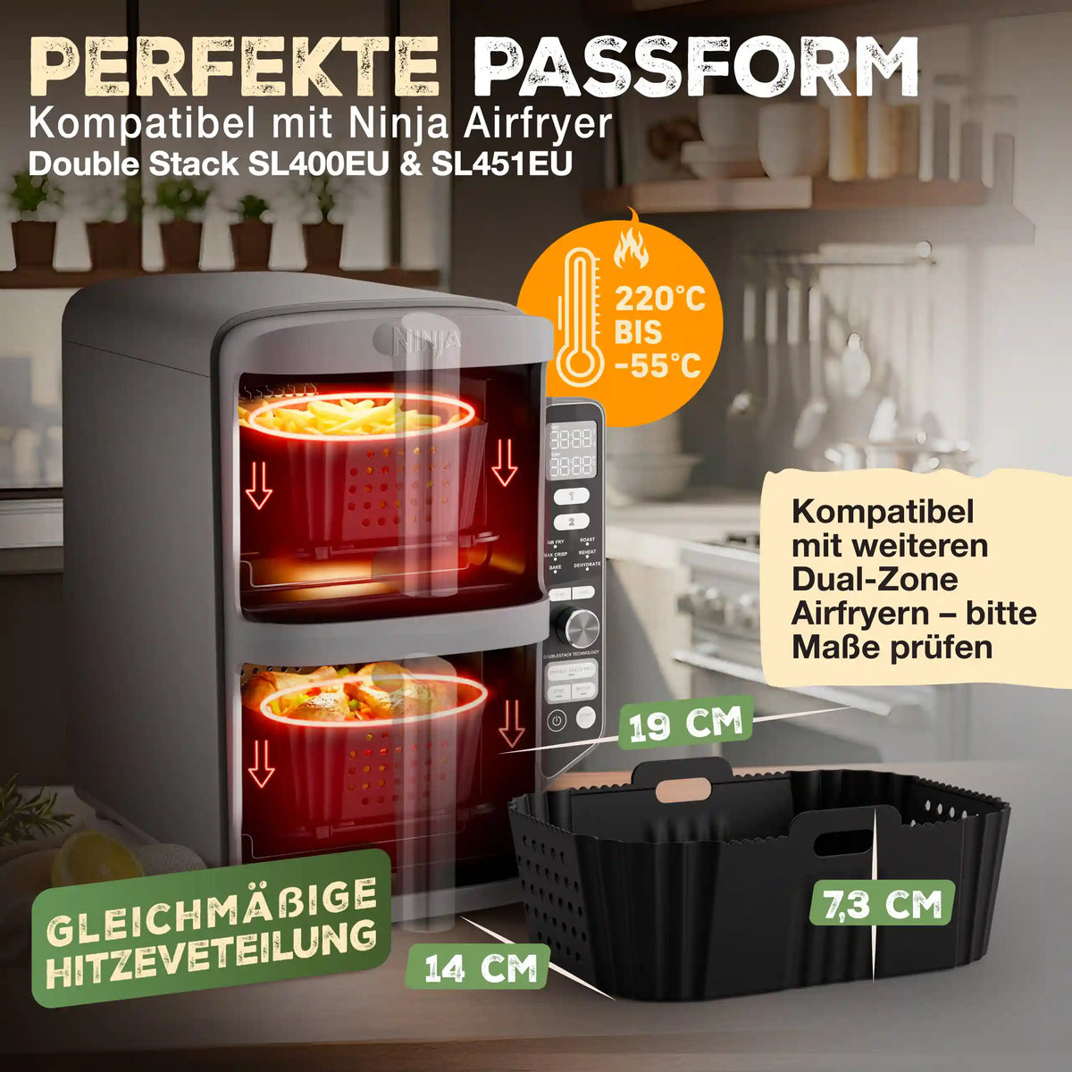 Silikonformen Ninja Double Stack in der Anwendung