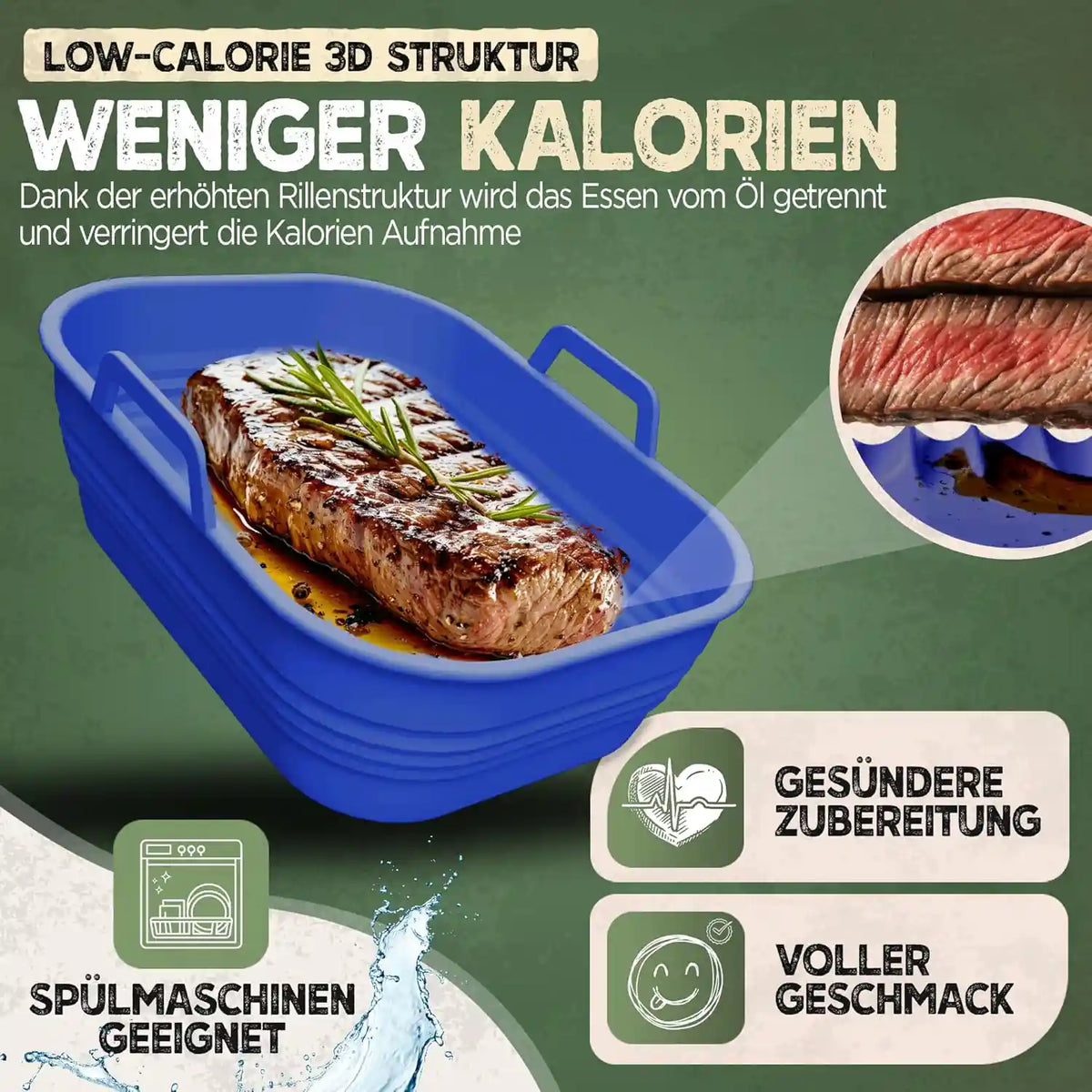 2er Set faltbare Silikonformen - Dual Zone