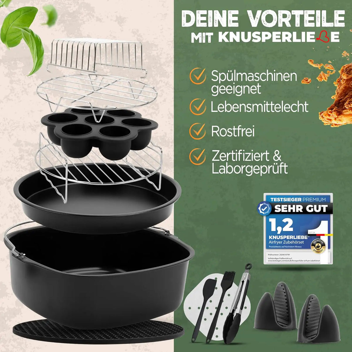 XXL Zubehör-Set Heißluftfritteuse 16-teilig