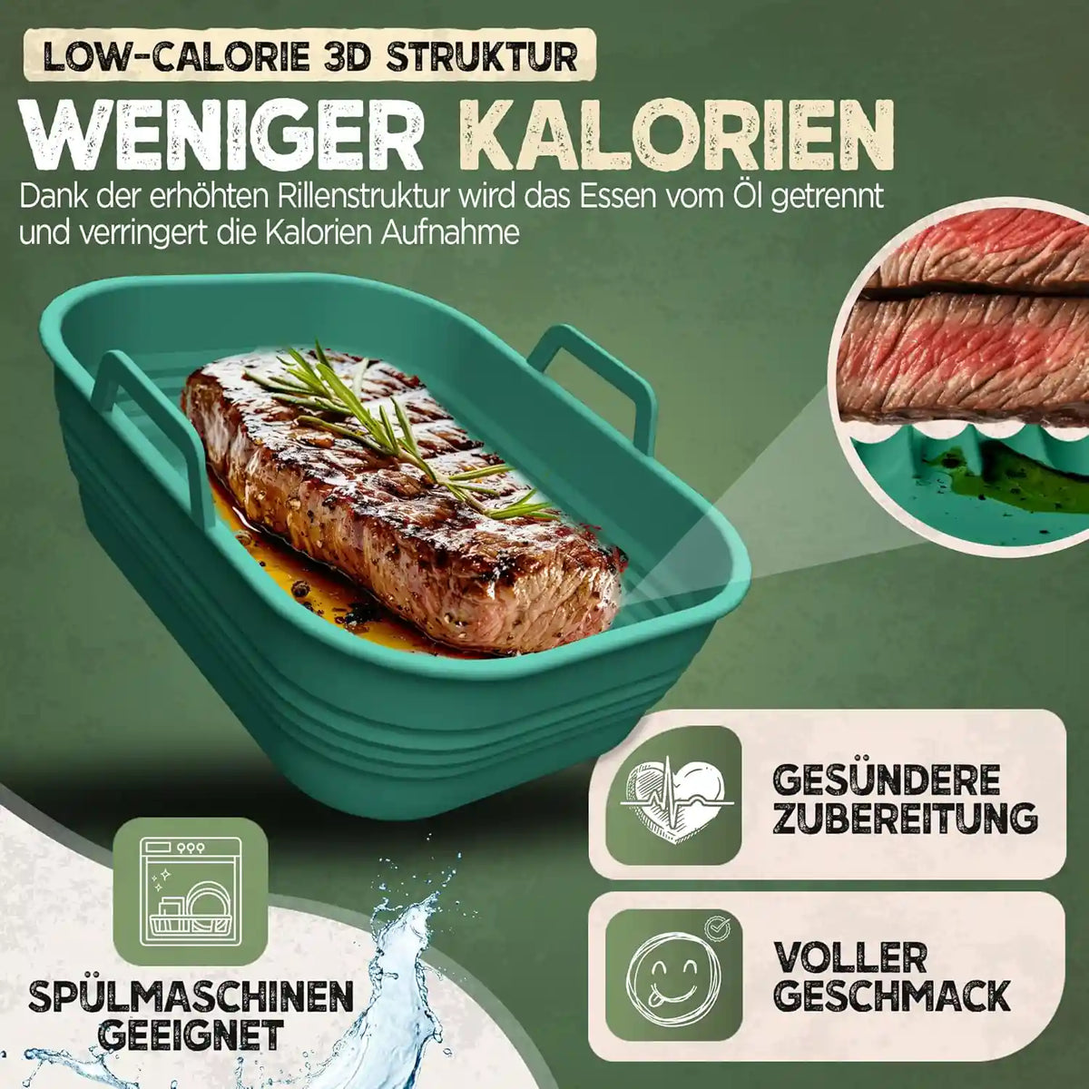 2er Set faltbare Silikonformen - Dual Zone