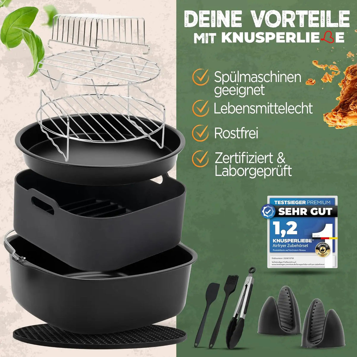 XXL Zubehör-Set Heißluftfritteuse 16-teilig