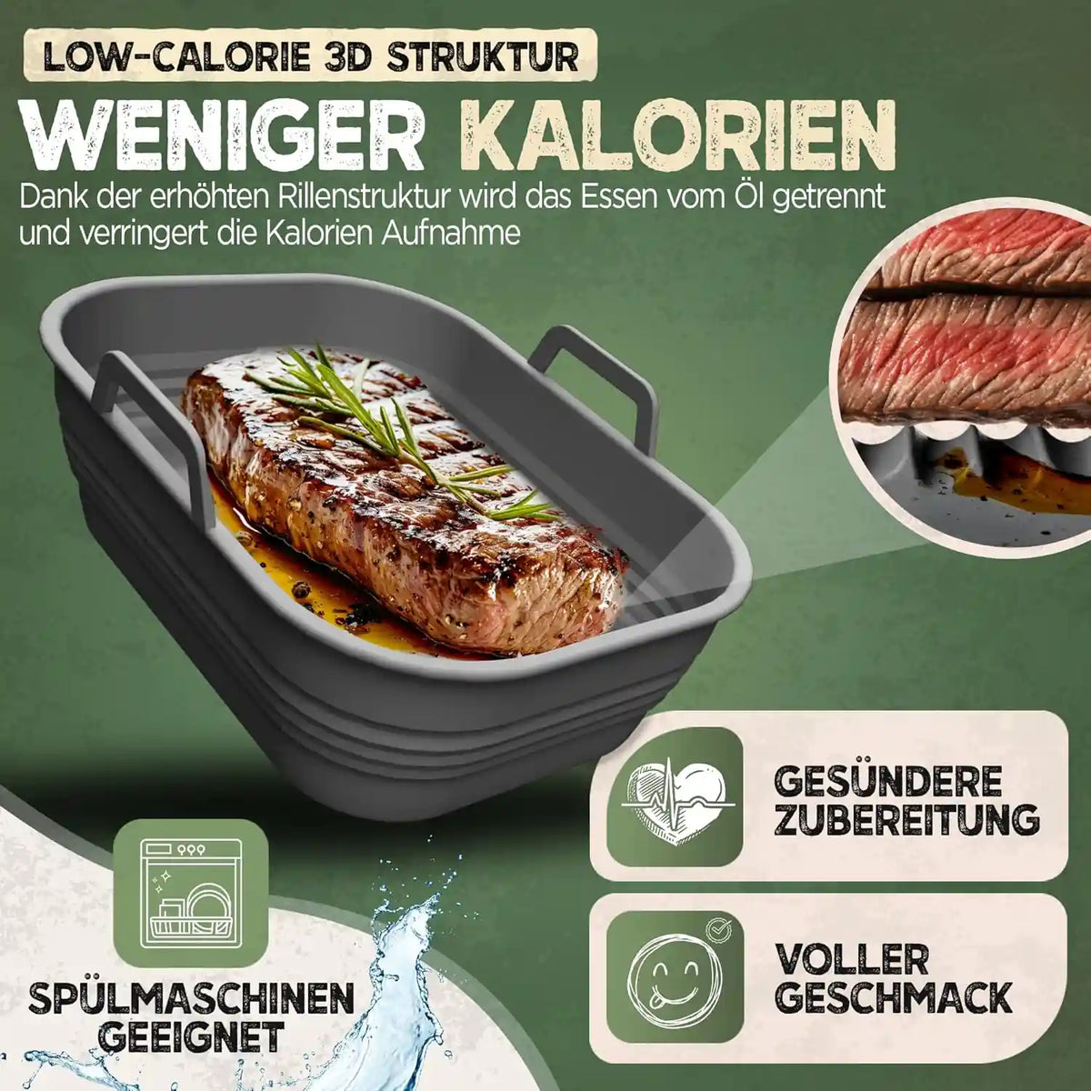 2er Set faltbare Silikonformen - Dual Zone