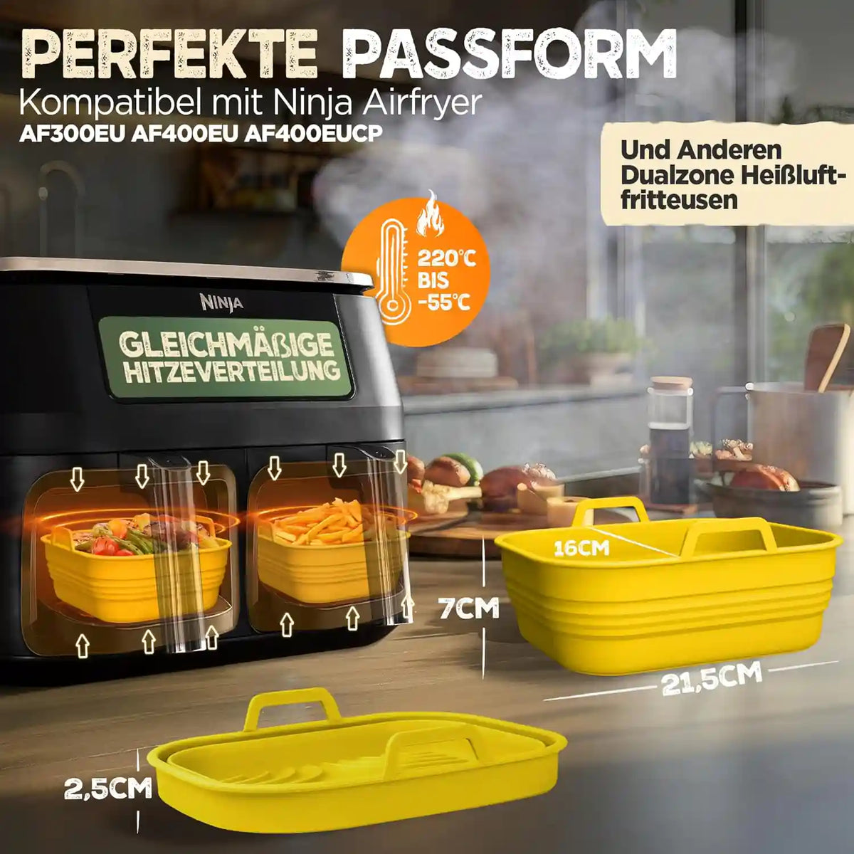 2er Set faltbare Silikonformen - Dual Zone