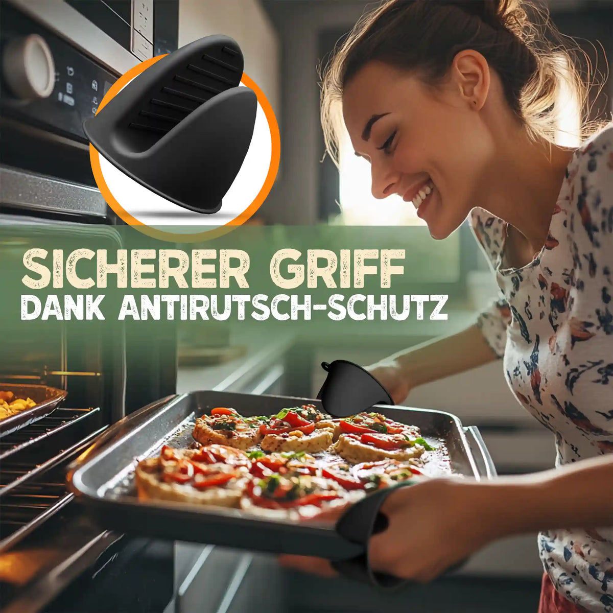 KNUSPERLIEBE Ofenhandschuhe: sicherer Griff dank Antirutsch-Schutz
